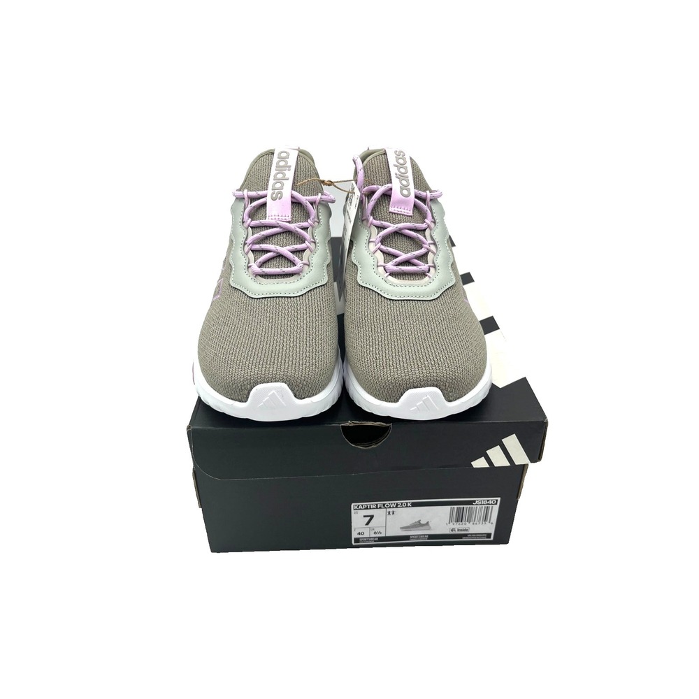 Adidas Kaptir Flow 2.0K Kids Shoes Sneakers Gray Purple JS1840 Size 7